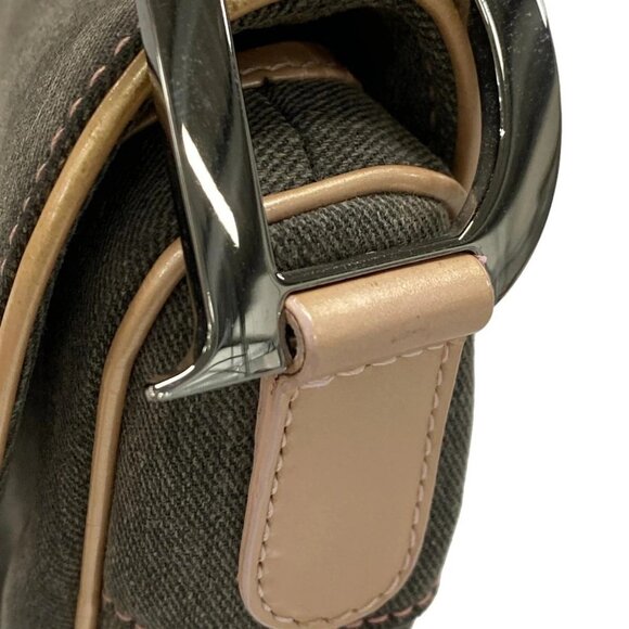 Auth DIOR/ChristianDior Saddle Bag Black Pink Denim Patent Leather Handbag - Picture 9 of 16